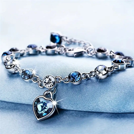 Ocean Heart Glow Bracelet | White Gold