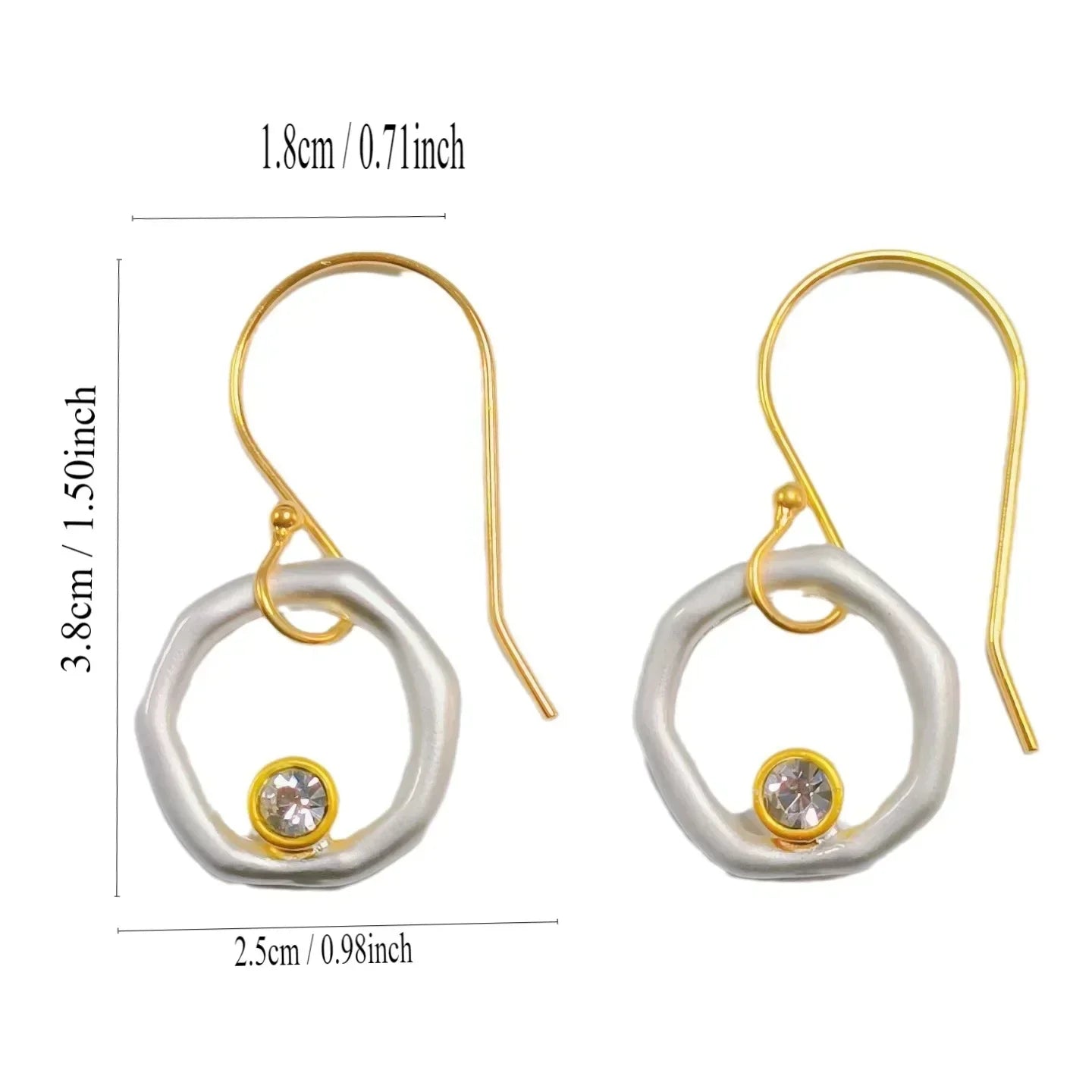 Vintage Gold & Silver Zirconia Earrings