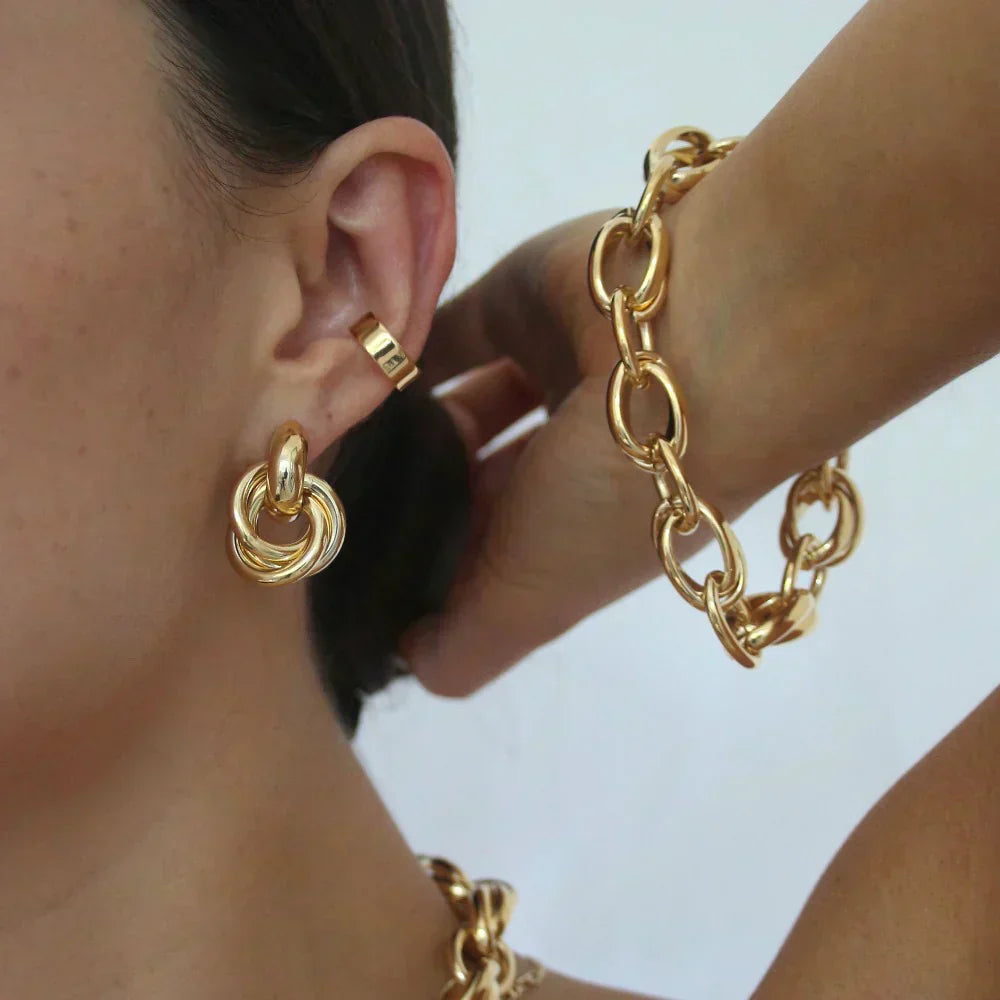 Interlock™ | Gold Statement Earrings