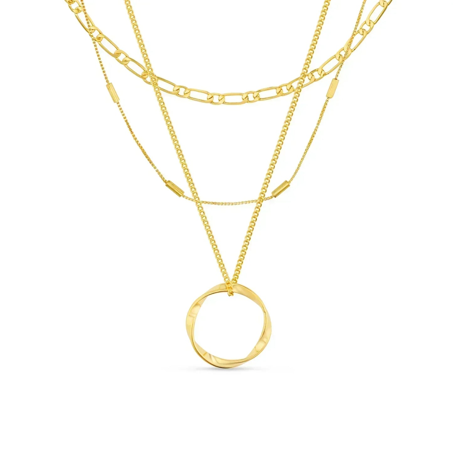 Circa™ | Gold Open Circle Three Row Necklace
