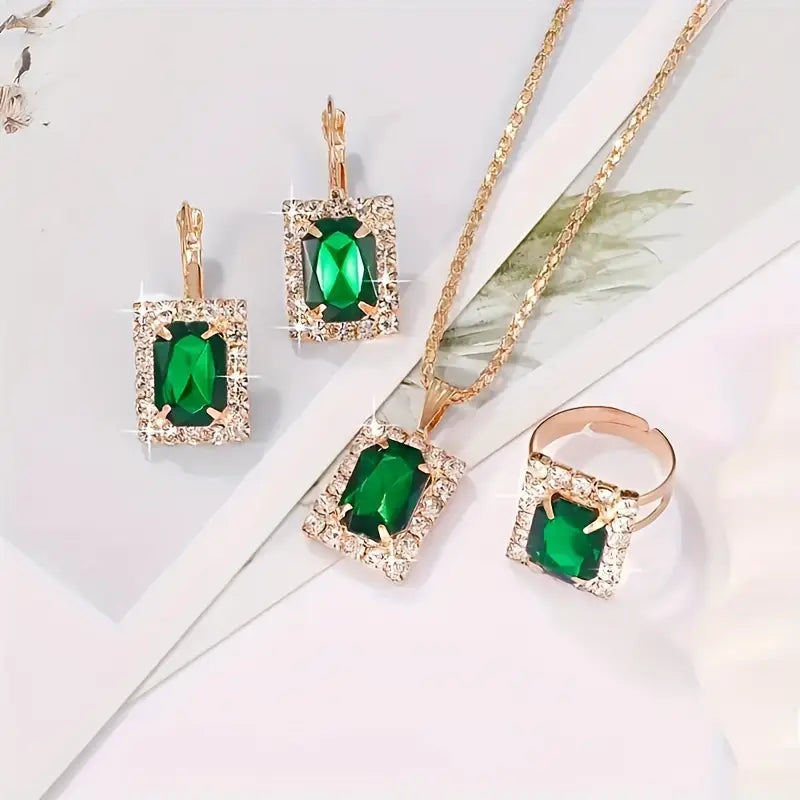 Sylvara Greenveil Jewelry Set | White Gold