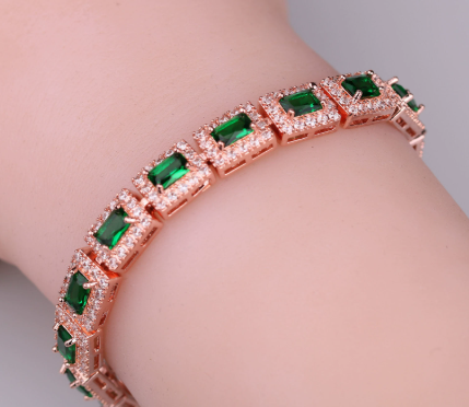 Emerald Green Statement Bracelet | Gold
