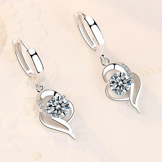 Floral Silver Studs with Zirconia