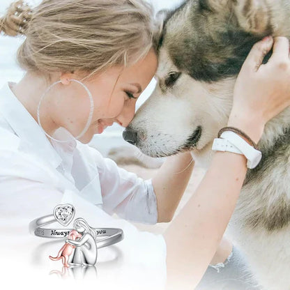 Mya™ | Women’s Adjustable Silver Dog Ring