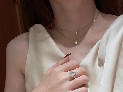 Clea™ | Gold Moissanite Stone Necklace